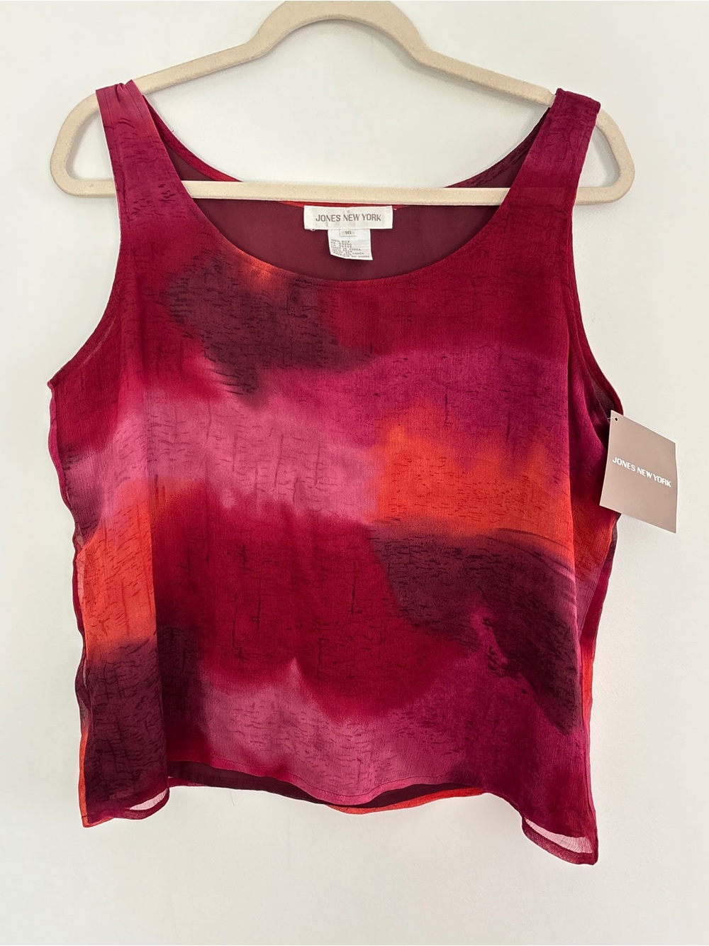 Women’s 100% Silk Sleeveless Top Size 16 NEW Layering Preppy A51